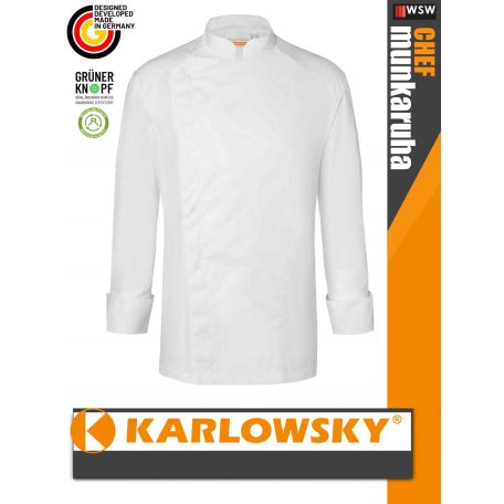 Karlowsky WHITE NOAH lélegző 95C-on mosható hosszúujjú férfi séf kabát - munkaruha