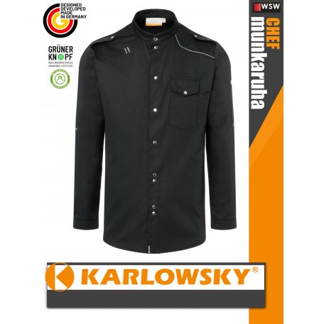 Karlowsky BLACK NEW-IDENTITY lélegző 95C-on mosható hosszúujjú férfi séf ing - munkaruha