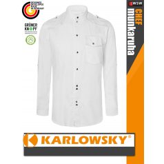  Karlowsky WHITE NEW-IDENTITY lélegző 95C-on mosható hosszúujjú férfi séf ing - munkaruha