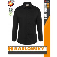   Karlowsky BLACK MODERN-EDGE lélegző 95C-on mosható hosszúujjú férfi séf ing - munkaruha