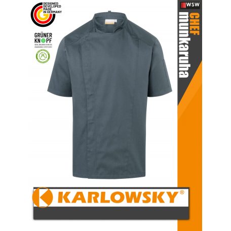 Karlowsky ANTHRACITE MODERN-LOOK lélegző 95C-on mosható rövidúujjú férfi séf kabát - munkaruha
