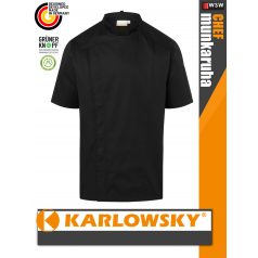   Karlowsky BLACK MODERN-LOOK lélegző 95C-on mosható rövidúujjú férfi séf kabát - munkaruha