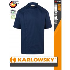   Karlowsky NAVY MODERN-LOOK lélegző 95C-on mosható rövidúujjú férfi séf kabát - munkaruha