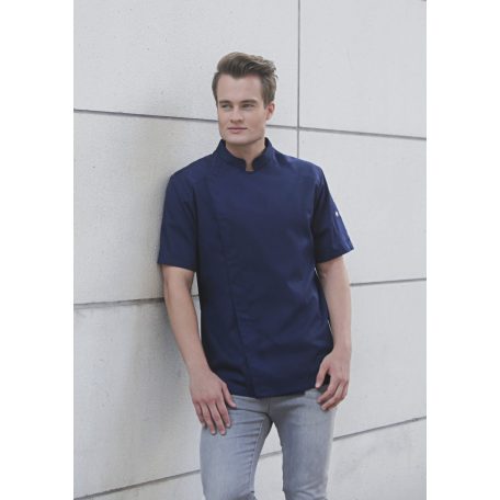 Karlowsky NAVY MODERN-LOOK lélegző 95C-on mosható rövidúujjú férfi séf kabát - munkaruha