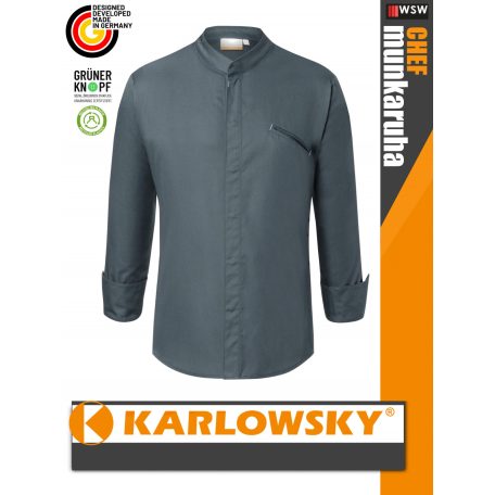 Karlowsky ANTHRACITE MODERN-TOUCH lélegző 95C-on mosható hosszúujjú férfi séf kabát - munkaruha