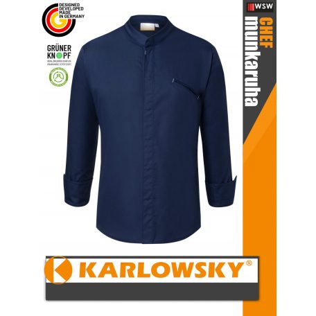 Karlowsky NAVY MODERN-TOUCH lélegző 95C-on mosható hosszúujjú férfi séf kabát - munkaruha