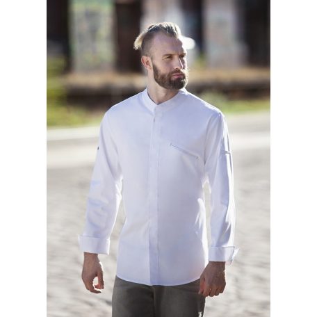 Karlowsky WHITE MODERN-TOUCH lélegző 95C-on mosható hosszúujjú férfi séf kabát - munkaruha