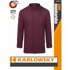   Karlowsky AUBERGINE GREEN-GENERATION lélegző újrahasznosított anyagú hosszúujjú férfi séf ing - munkaruha
