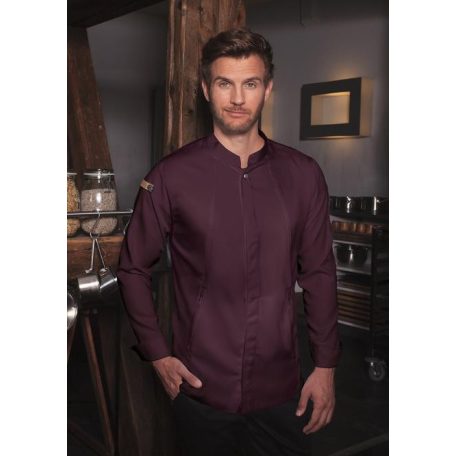 Karlowsky AUBERGINE GREEN-GENERATION lélegző újrahasznosított anyagú hosszúujjú férfi séf ing - munkaruha