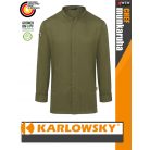Karlowsky MOSS GREEN-GENERATION lélegző újrahasznosított anyagú hosszúujjú férfi séf ing - munkaruha