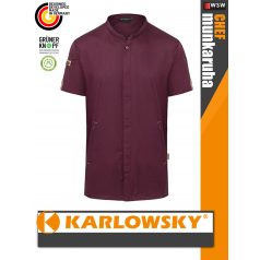   Karlowsky AUBERGINE GREEN-GENERATION lélegző újrahasznosított anyagú rövidujjú férfi séf ing - munkaruha