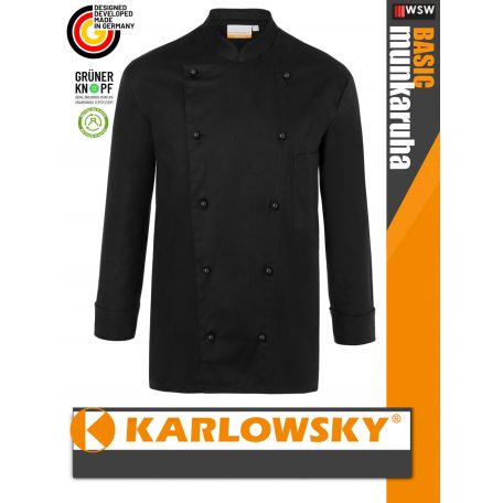 Karlowsky BLACK THOMAS kevertszálas 95C-on mosható hosszúujjú férfi séf kabát - munkaruha