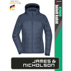   James & Nicholson HYBRID NAVY női technikai bélelt kabát - munkaruha