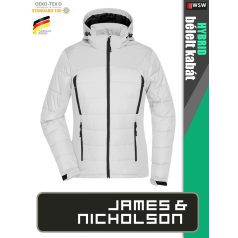   James & Nicholson HYBRID WHITE női technikai bélelt kabát - munkaruha