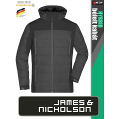   James & Nicholson HYBRID BLACK férfi technikai bélelt kabát - munkaruha