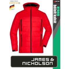   James & Nicholson HYBRID RED férfi technikai bélelt kabát - munkaruha