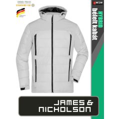   James & Nicholson HYBRID WHITE férfi technikai bélelt kabát - munkaruha