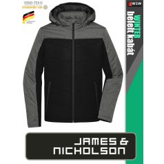   James & Nicholson WINTER BLACK férfi technikai bélelt kabát - munkaruha
