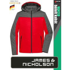   James & Nicholson WINTER RED férfi technikai bélelt kabát - munkaruha