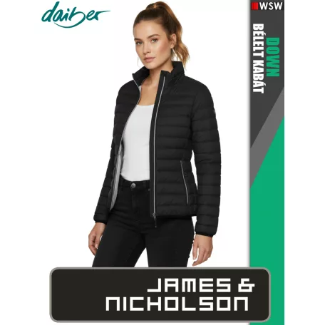 James & Nicholson DOWN BLACK női technikai bélelt kabát - munkaruha