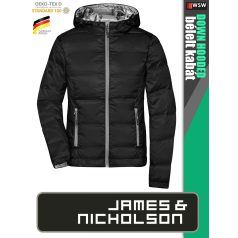   James & Nicholson DOWN THERMIC BLACK női technikai bélelt kapucnis kabát - munkaruha