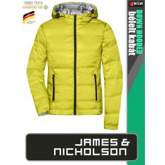   James & Nicholson DOWN THERMIC YELLOW női technikai bélelt kapucnis kabát - munkaruha