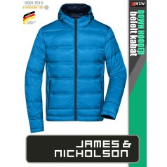   James & Nicholson DOWN THERMIC BLUE férfi technikai bélelt kapucnis kabát - munkaruha