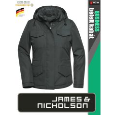   James & Nicholson BUSINESS GRAPHITE női technikai bélelt kabát - munkaruha