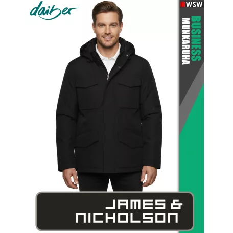 James & Nicholson BUSINESS BLACK férfi technikai bélelt kabát - munkaruha