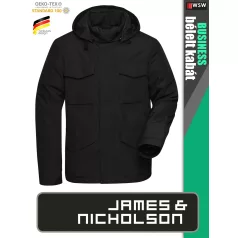   James & Nicholson BUSINESS BLACK férfi technikai bélelt kabát - munkaruha