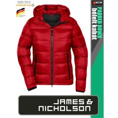   James & Nicholson PADDED DOWN RED női technikai bélelt kabát - munkaruha