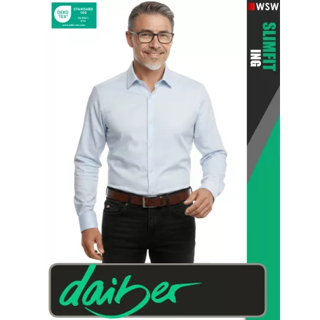 Daiber SLIMFIT LIGHTBLUE prémium pamut férfi hosszúujjú ing - ruházat