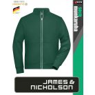 James & Nicholson SOLID DARKGREEN technikai zippzáras pulóver - munkaruha
