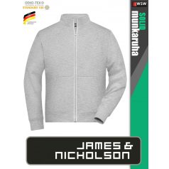   James & Nicholson SOLID GREYHEATHER technikai zippzáras pulóver - munkaruha