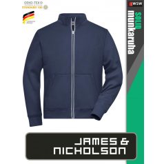   James & Nicholson SOLID NAVY technikai zippzáras pulóver - munkaruha