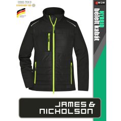   James & Nicholson HYBRID BLACKY női technikai bélelt kabát - munkaruha