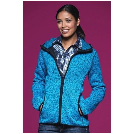 James & Nicholson KNITTED HOODIE női kapucnis polár pulóver