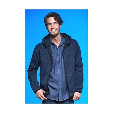 James & Nicholson KNITTED HOODIE férfi prémium polár pulóver