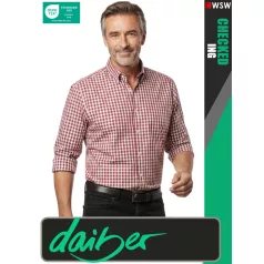   Daiber CHECKED BORDEAUX prémium pamut hosszúujjú ing - ruházat