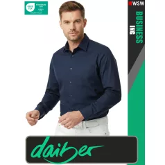   Daiber BUSINESS NAVY prémium kevertszálas férfi hosszúujjú ing - ruházat