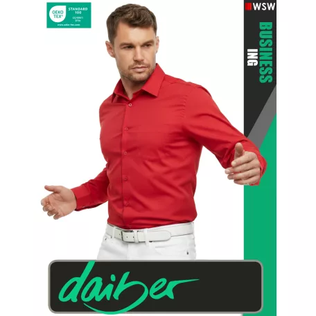 Daiber BUSINESS RED prémium kevertszálas férfi hosszúujjú ing - ruházat