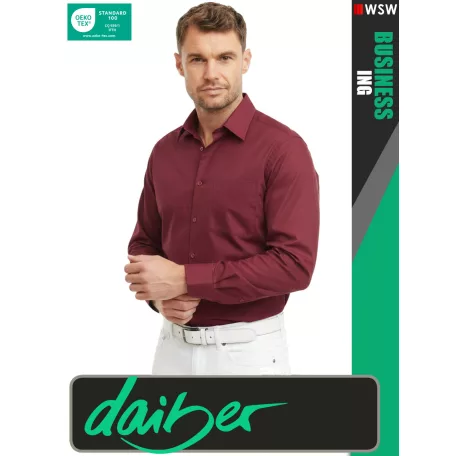 Daiber BUSINESS WINE prémium kevertszálas férfi hosszúujjú ing - ruházat