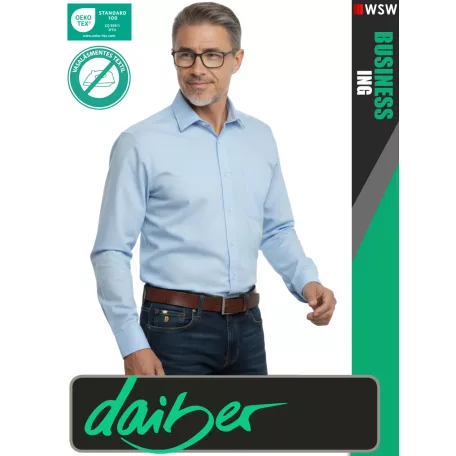 Daiber MICROTWILL LIGHTBLUE vasalásmentes pamut férfi hosszúujjú ing - ruházat