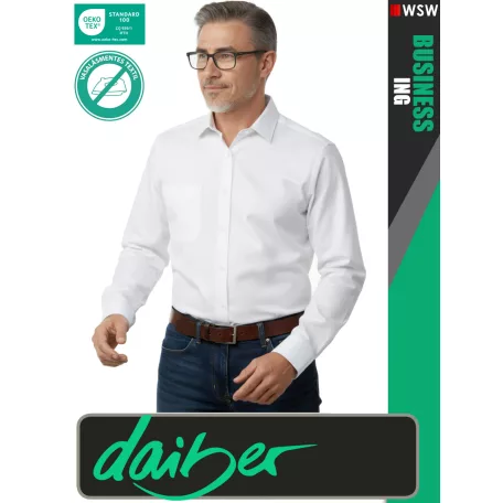 Daiber MICROTWILL WHITE vasalásmentes pamut férfi hosszúujjú ing - ruházat