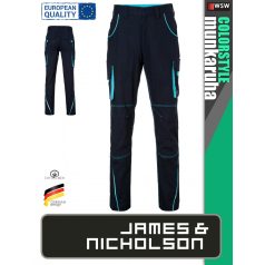   James & Nicholson COLORSTYLE NAVY technikai pamutgazdag deréknadrág - munkaruha