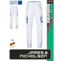   James & Nicholson COLORSTYLE WHITE technikai pamutgazdag deréknadrág - munkaruha