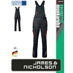 James & Nicholson COLORSTYLE DARKGREEN technikai pamutgazdag kantáros nadrág - munkaruha