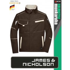   James & Nicholson COLORSTYLE BROWN technikai pamutgazdag kabát - munkaruha