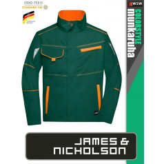   James & Nicholson COLORSTYLE DARKGREEN technikai pamutgazdag kabát - munkaruha