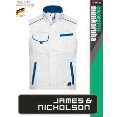   James & Nicholson COLORSTYLE WHITE technikai pamutgazdag mellény - munkaruha